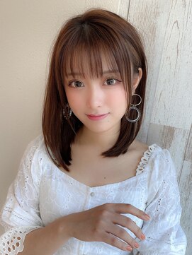 アフロート ディル(AFLOAT D'L) 20代30代40代大人かわいいボブ フェザーバング カーキグレージュ