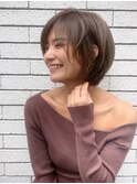 小顔丸みショート/ブリーチなし透明感カラー/大宮