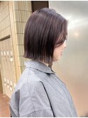 ブリーチなし ラベンダーピンク カシス タッセルボブ/momoka