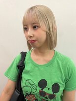 原宿ベージュカラーミルクティーベージュブリーチダブルカラー