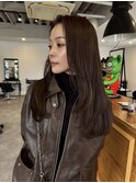 大人可愛いレイヤーカットアッシュブラウンブリーチなし