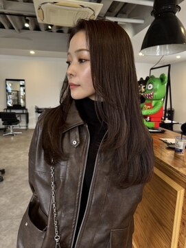 ナンバー(number+) 大人可愛いレイヤーカットアッシュブラウンブリーチなし