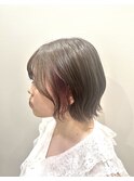 インナーカラーピンクラベンダー×ぱつっとボブ