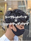 シークレットパーマ×ショートアップバング