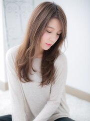 関内/髪質改善/パールミルクティー☆フェミニンレイヤーロングh