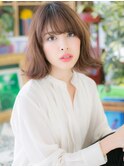 ココアベージュ外ハネアンニュイ外国人風ボブc4戸頭20代30代40代