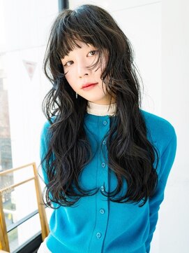 ロンドアンメゾン 原宿(Lond un Maison.) デジタルパーマレイヤーカット顔周り前髪ミディアムロング/原宿