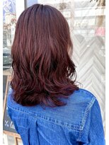 ヘアーサロン オリガミ(Origami)&nbsp;チェリーピンクセミロングパーマ
