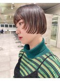 ミニボブ　前上がりボブ　顔まわりレイヤー　ボブ