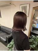 外はねボブ こっくりブラウンカラー