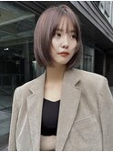 ボブ/レイヤーカット/髪質改善/ウェットヘア/オリーブベージュ