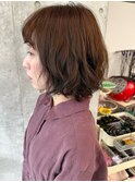 ＊ふわふわボブ大人女子可愛い前髪くるくるパーマボブ30代40代3