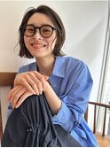 切りっぱなしボブ/前髪なし/ニュアンスパーマ/表参道/原宿