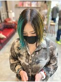 ツートンカラー×イエロー×グリーン