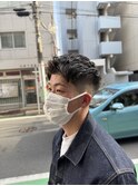 アップバング×フェードショート