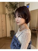 ショートボブ/シースルーバング/顔周りカット