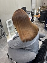 ファビ 渋谷(Fab)&nbsp;くびれヘア/暗めカラー/アプリコットオレンジ/縮毛矯正