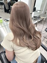 サンク 原宿 表参道(cinq) 原宿ベージュカラーケアブリーチレイヤーカットミルクティー前髪