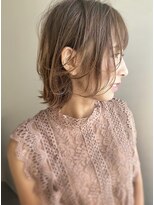 エル セルカ 高田馬場(el CERCA)&nbsp;外ハネ小顔×ひし形レイヤーボブ&ナチュラルベージュ