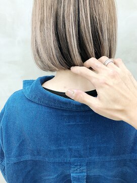 アカ(ACA) ＊【ACA】ハイライトブリーチクリアベージュボブ