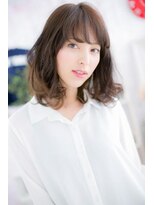 ミック ヘアアンドメイク アップ 駒込店(miq Hair&Make up)&nbsp;大人かわいいオリーブカラーエアリーくびれミディa1