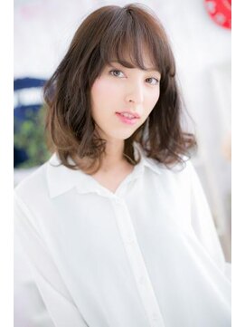 ミック ヘアアンドメイク アップ 駒込店(miq Hair&Make up) 大人かわいいオリーブカラーエアリーくびれミディa1