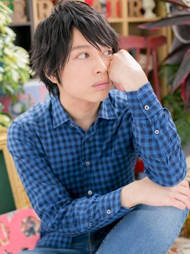 カバーヘア ブリス 戸田公園西口店(COVER HAIR bliss) ダークアッシュかき上げ前髪ボブウルフm1戸田公園10代20代30代