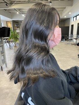 ナンバー(number+) ナチュラルブルーグレージュ艶感ストレート美肌透明感カラー