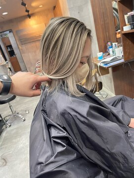 ラフ(LAFF) #黒髪#ボブルフ#ネビージュ#小顔#ワンレン