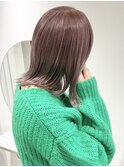 毛利/ピンクラベンダーケアブリーチ切りっぱなしボブブルベ20代