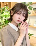 30代40代50代◎ウルフレイヤーカット黒髪前下がりショートボブ
