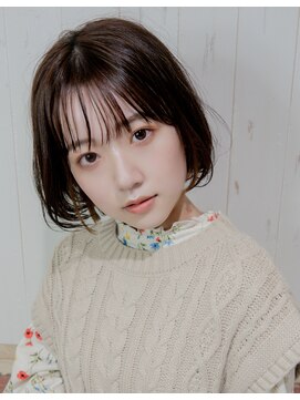 ティアラ 桜木町(TIARA) 大人可愛いシースルーボブ20代30代切りっぱなしボブワンカール