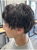 men's/アップバング/ツーブロックマッシュ/束感ショート/波巻き