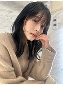 ウェーブミディアムメルティカラーxレイヤーカット韓国　銀座