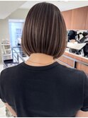 ハイライトバレイヤージュダブルカラーショートカット30代40代