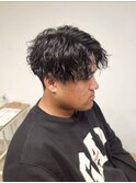 ツイストスパイラルパーマメンズセンターパート群馬高崎眉毛