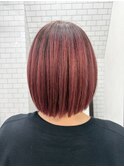 髪質改善艶系カラーボルドー×ピンク