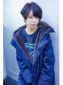 前下がりマッシュショート×ダークブルーアッシュ