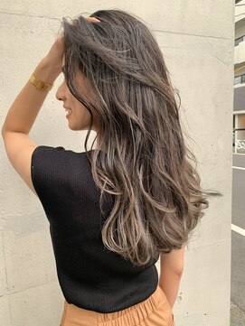 ソルトウォーター(SALT WATER) 【外国人風】ケアカラーグレージュ × フリンジウェーブ