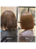 シュガー(sugar.c)&nbsp;ハイトーン＆月一白髪染めでもOK！髪質改善ストレートボブ