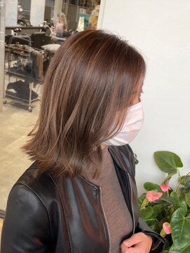 ルーツ(Roots) 地毛風カラー/ハイライトバレイヤージュ/グレージュアッシュ