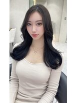 ロンド マーレ 天神大名店(Lond mare)&nbsp;韓国風ヘア　韓国くびれ巻き　大人可愛い韓国ヘア　透明感カラー