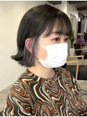 ダブルカラー外ハネボブインナーカラーハイライトケアブリーチ