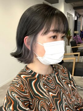 ムク 横浜店(muku) ダブルカラー外ハネボブインナーカラーハイライトケアブリーチ