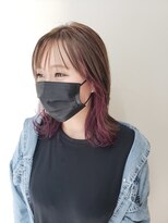 ピフデザイン(pifdesign) ピンクのインナーカラーにレイヤースタイル