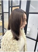 韓国顔まわりレイヤーカットグレージュオリーブベージュブラウン