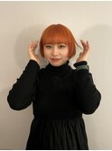 切りっぱなしボブ エアリーロング 美髪 ピンクブラウン