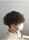 メンズパーマツイスパ波巻きスパイラルマッシュセンターパート