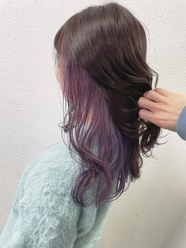 ジェナ(Jena) 【ブリーチ】インナーカラー　パープル