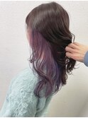 【ブリーチ】インナーカラー パープル
